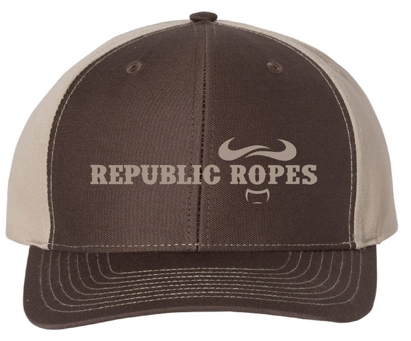Snapback Trucker Brown / Khaki Mesh Cap / Landscaped Logo | Republic ...