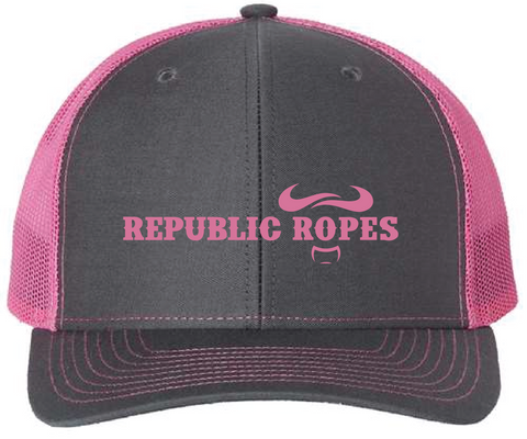 Snapback Trucker Graphite / Pink Mesh Cap / Landscaped Logo