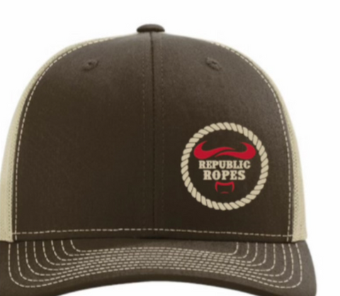 Republic Ropes Brown & Tan Richardson 112 Trucker Hat w/ Circle Rope Logo