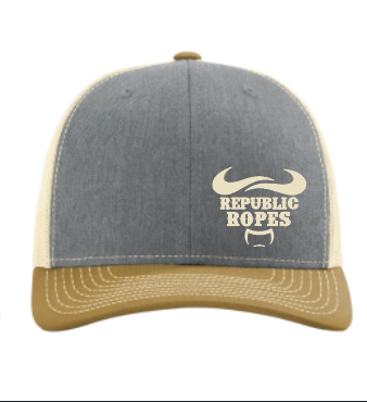 Republic Ropes Classic Trucker Hat – Heather Grey, Brich & Amber Gold