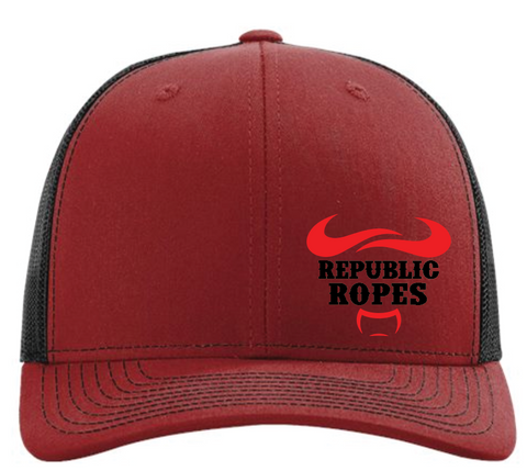 Republic Ropes Classic Trucker Hat – Cardinal & Black